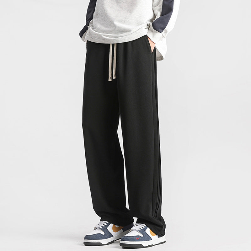 Pantalon de survêtement solide à taille coulissante pour hommes