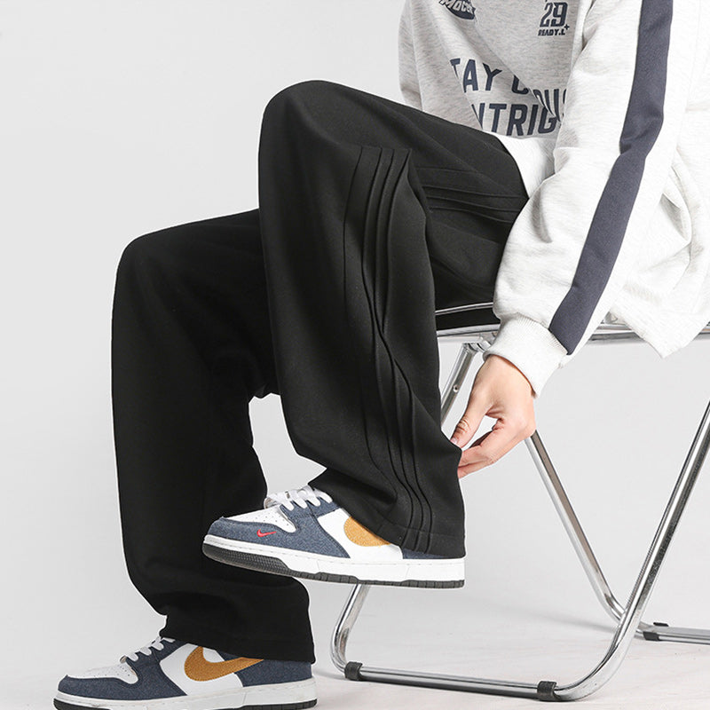 Pantalon de survêtement solide à taille coulissante pour hommes
