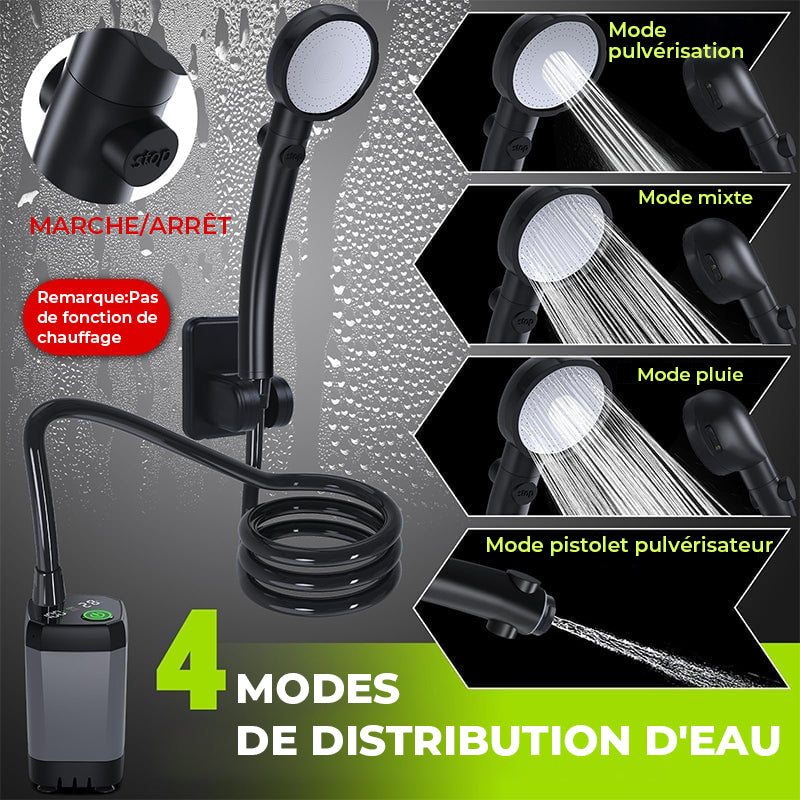 Pompe de douche portable rechargeable pour camping en plein air