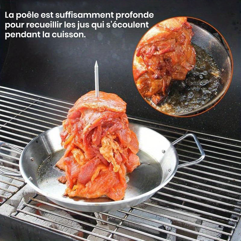 Poêle à griller verticale en acier inoxydable à visser