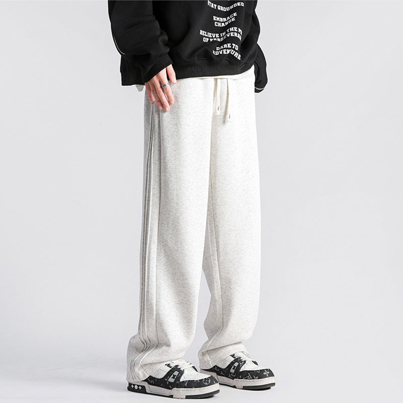 Pantalon de survêtement solide à taille coulissante pour hommes