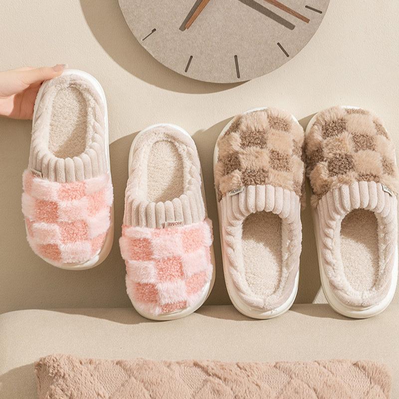 Pantoufles en cachemire douces avec semelle antidérapante