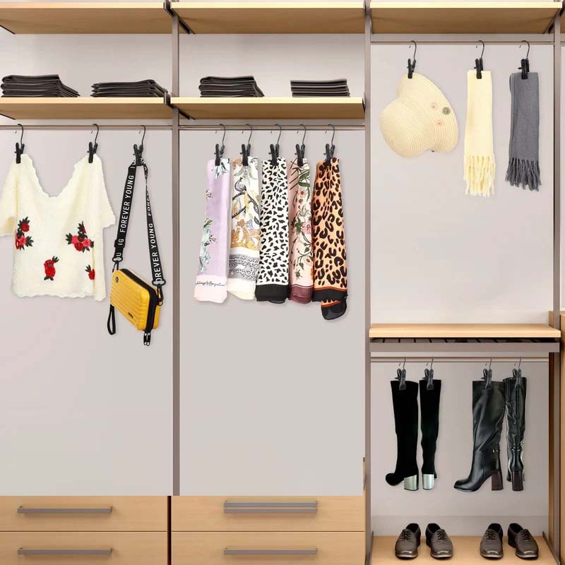 Ruimtebesparende Draagbare Reis Kleerhangers met Clips