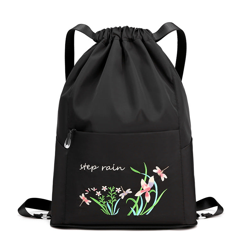 Sac à dos brodé avec cordon de serrage