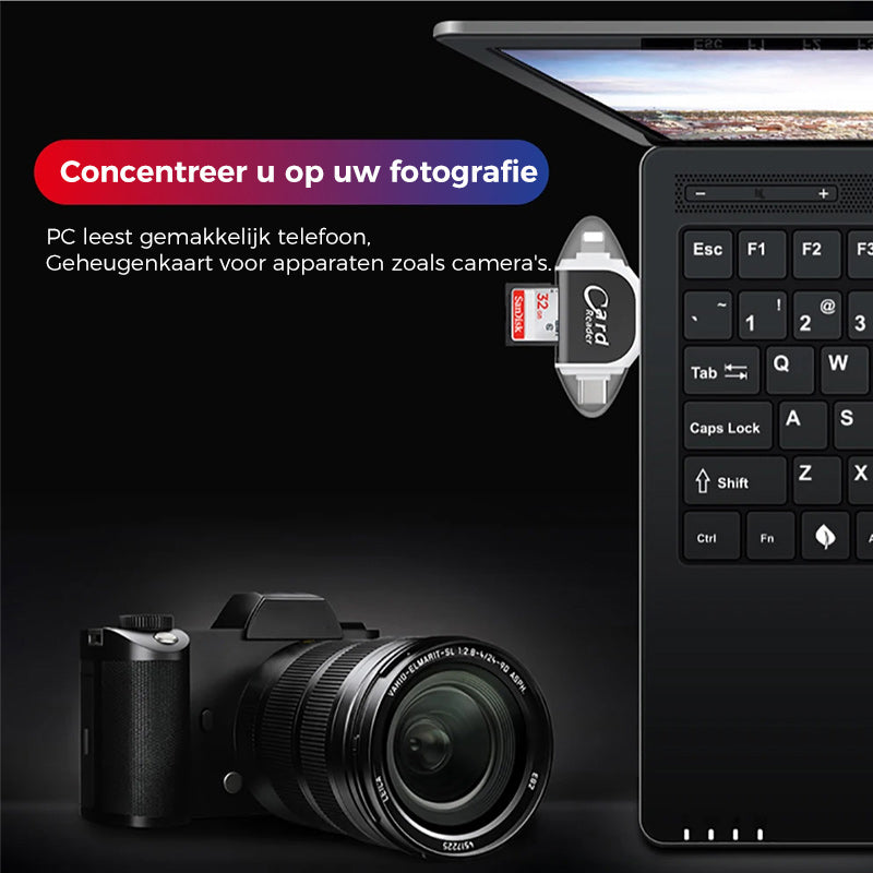 Multi-poort 4 in1 universele SD TF-kaartlezer