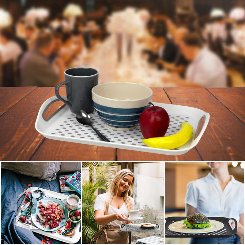 Plateau de service antidérapant à double poignée