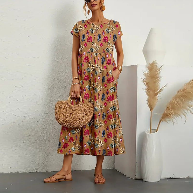 Robe d'été ample imprimée pour dames