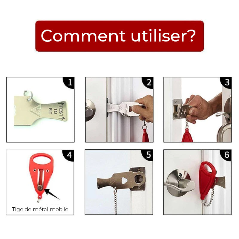 Serrure de porte de sécurité portable