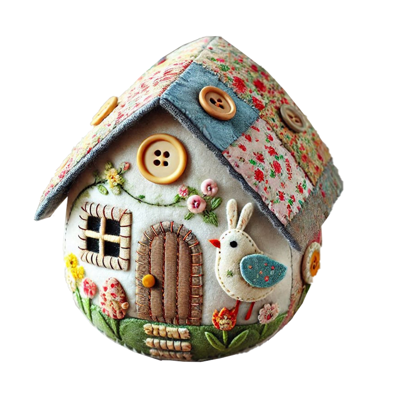Patchwork vilten eierhuis doe-het-zelfpakket
