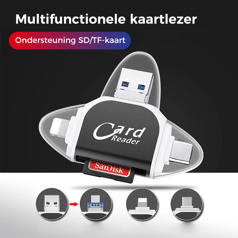 Multi-poort 4 in1 universele SD TF-kaartlezer