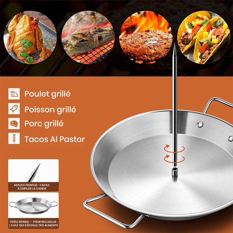 Poêle à griller verticale en acier inoxydable à visser