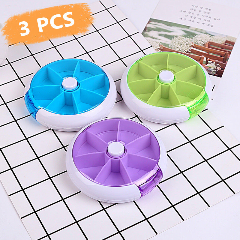 Pilulier Rond Portable Hebdomadaire