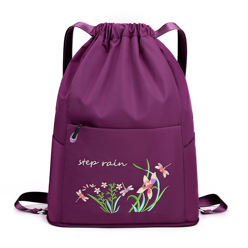 Sac à dos brodé avec cordon de serrage