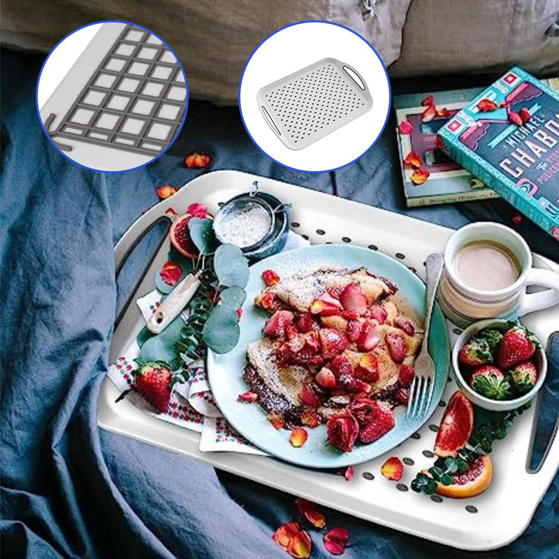 Plateau de service antidérapant à double poignée