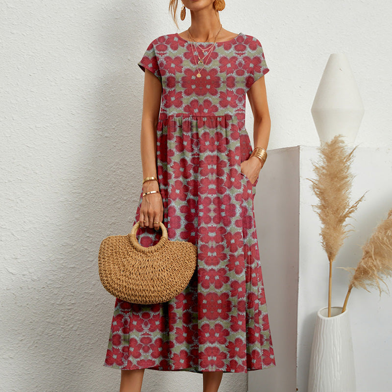 Robe d'été ample imprimée pour dames