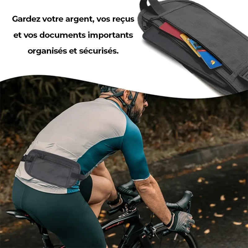 Sac banane sport ajustable avec poches zippées