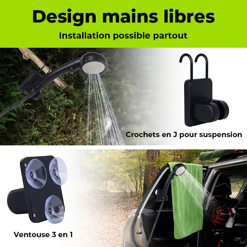 Pompe de douche portable rechargeable pour camping en plein air