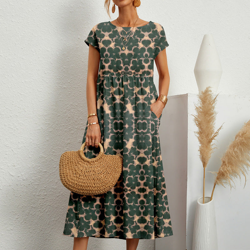 Robe d'été ample imprimée pour dames