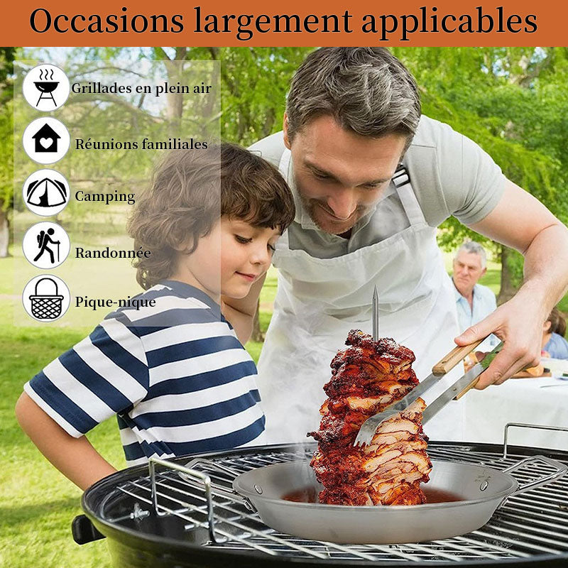 Poêle à griller verticale en acier inoxydable à visser