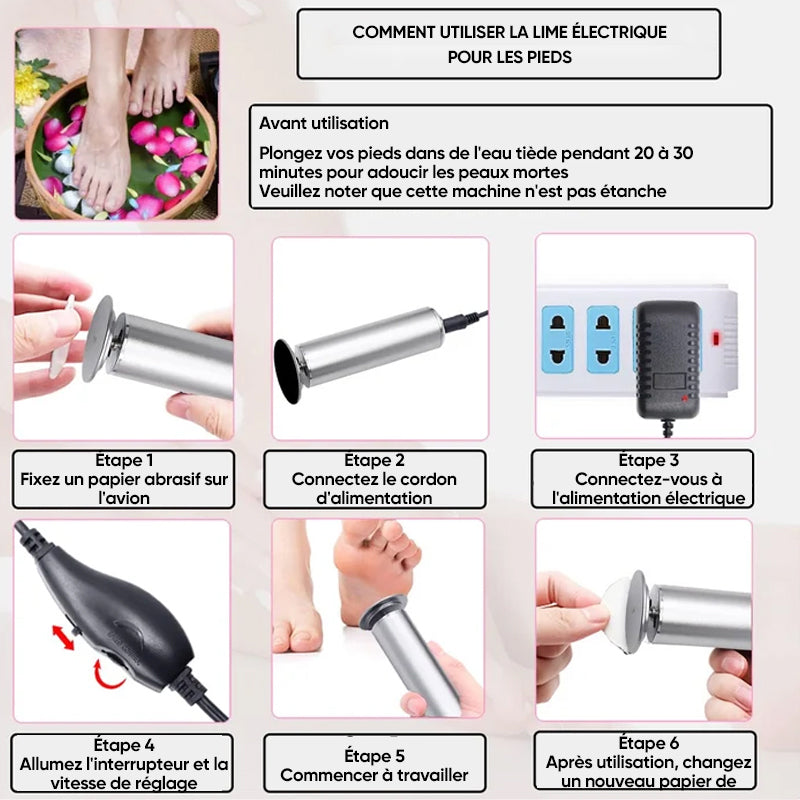 Pédicure électrique pour soins des pieds