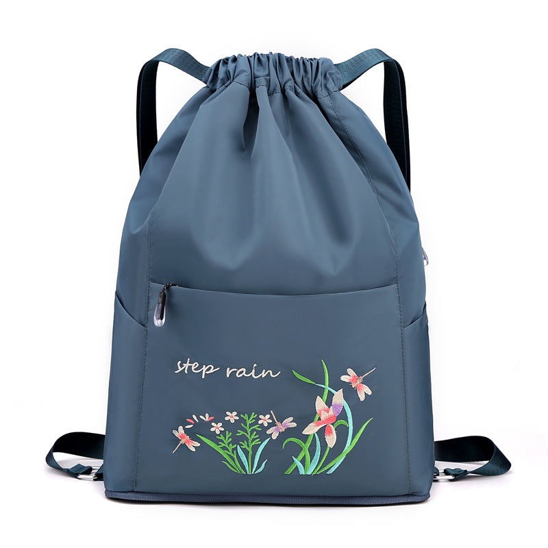 Sac à dos brodé avec cordon de serrage