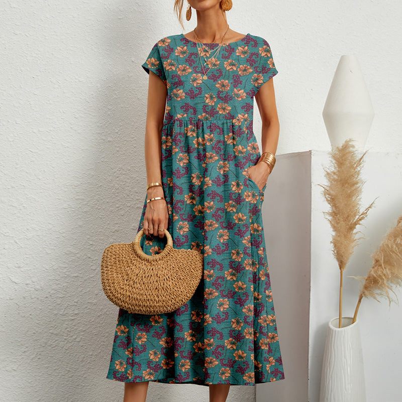Robe d'été ample imprimée pour dames