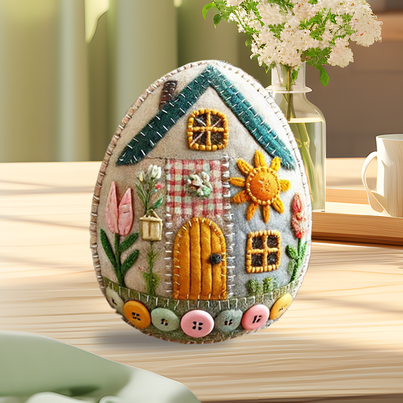 Patchwork vilten eierhuis doe-het-zelfpakket