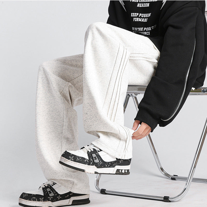 Pantalon de survêtement solide à taille coulissante pour hommes