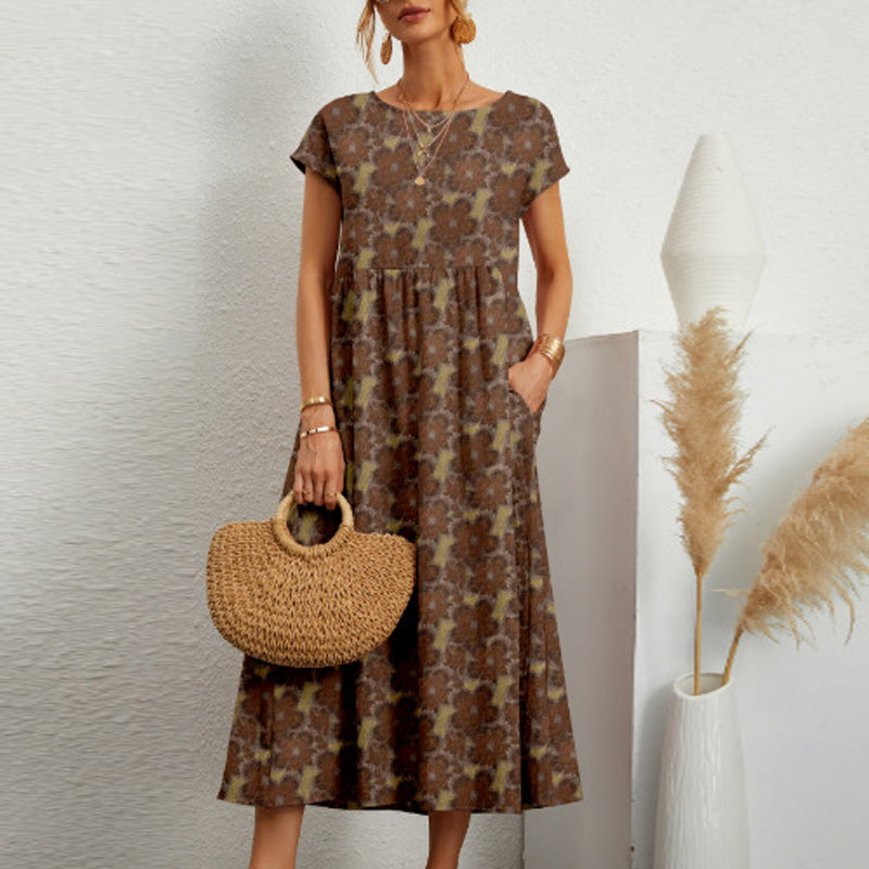 Robe d'été ample imprimée pour dames
