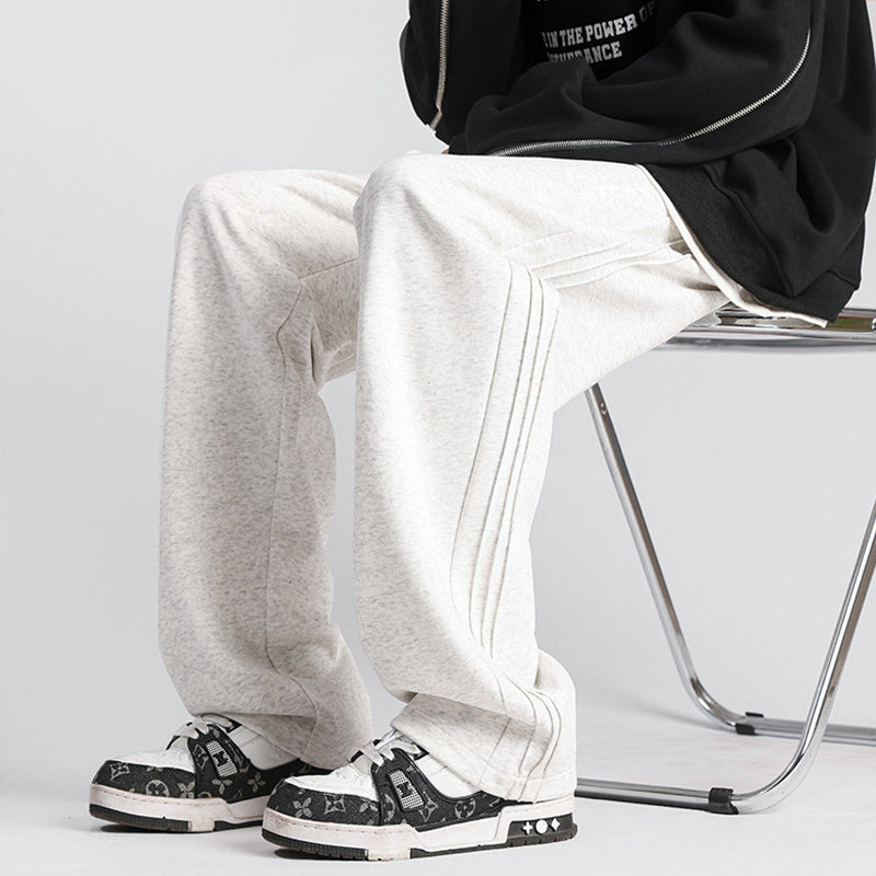 Pantalon de survêtement solide à taille coulissante pour hommes