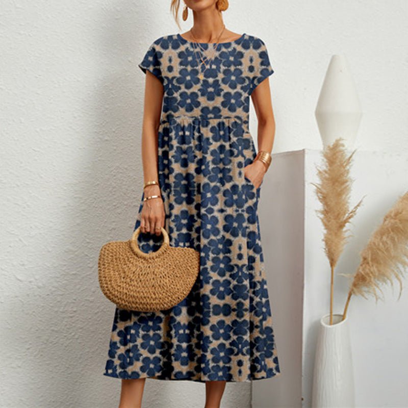Robe d'été ample imprimée pour dames