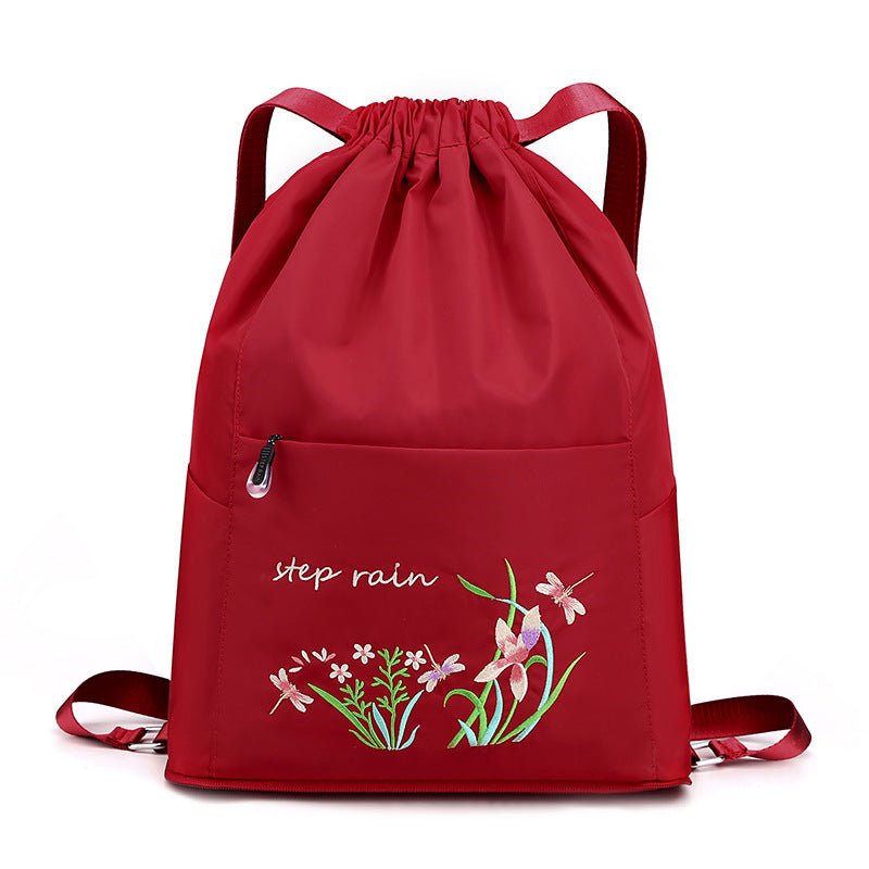 Sac à dos brodé avec cordon de serrage