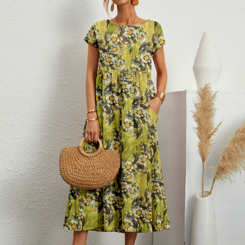 Robe d'été ample imprimée pour dames