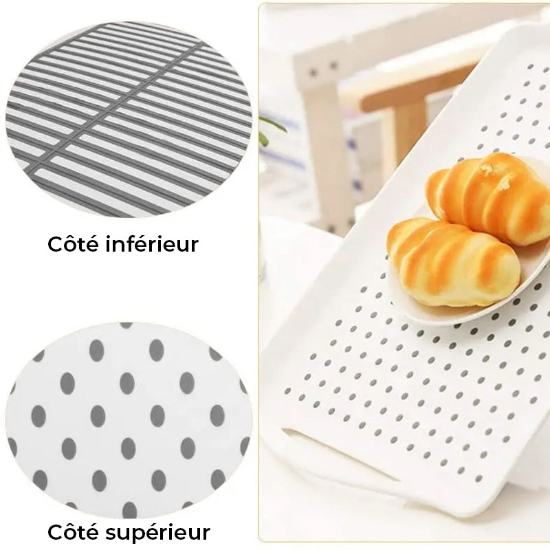 Plateau de service antidérapant à double poignée