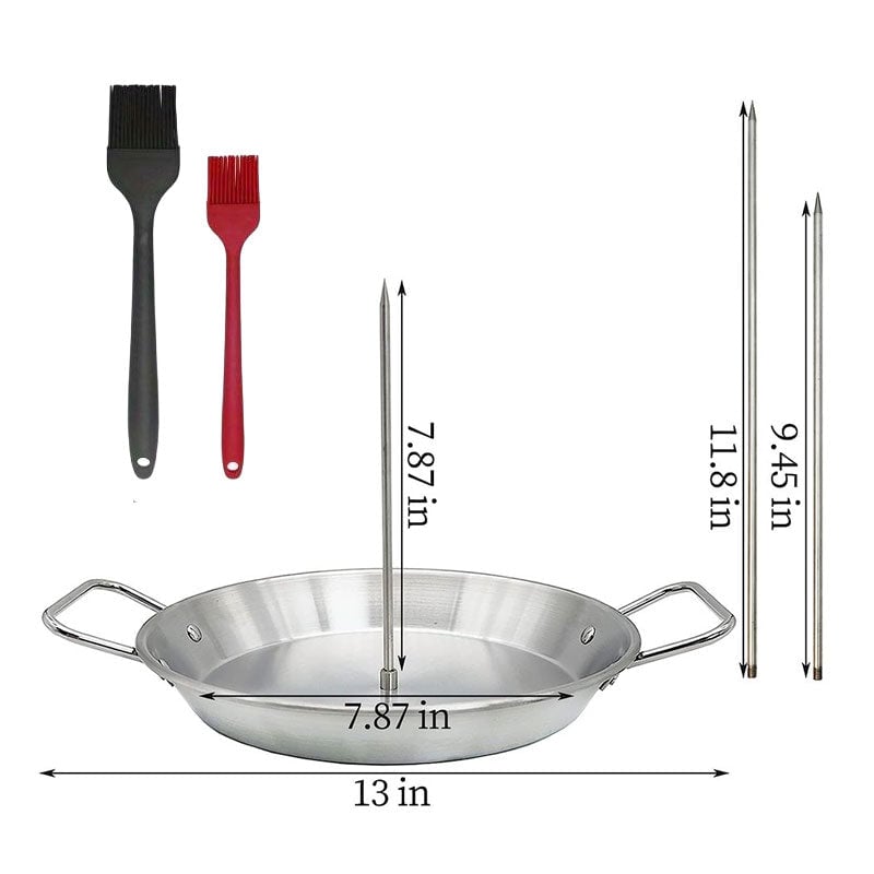 Poêle à griller verticale en acier inoxydable à visser