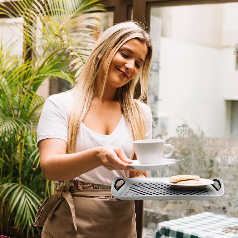 Plateau de service antidérapant à double poignée