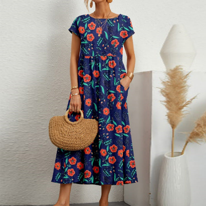 Robe d'été ample imprimée pour dames