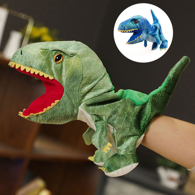 Pluche dinosaurushandpoppen