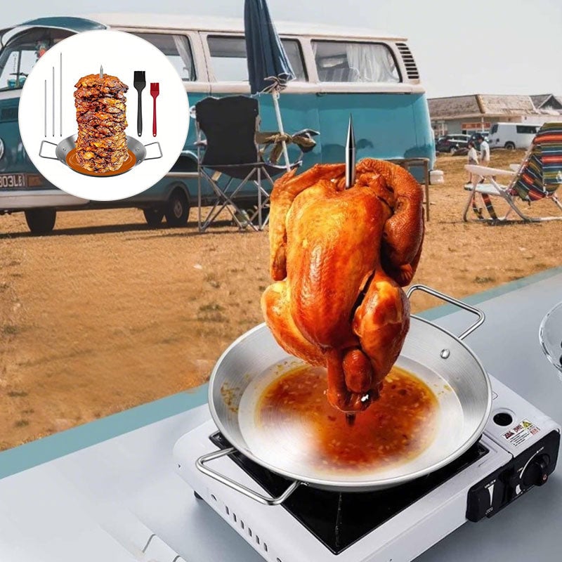 Poêle à griller verticale en acier inoxydable à visser