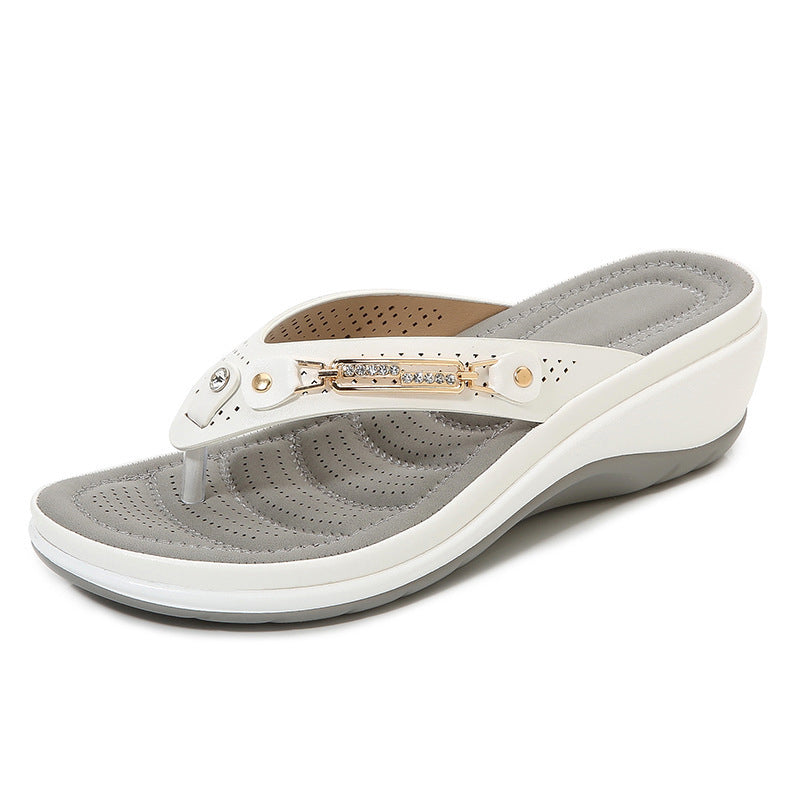 Tongs à coussin souple pour soutien de la voûte plantaire pour femmes