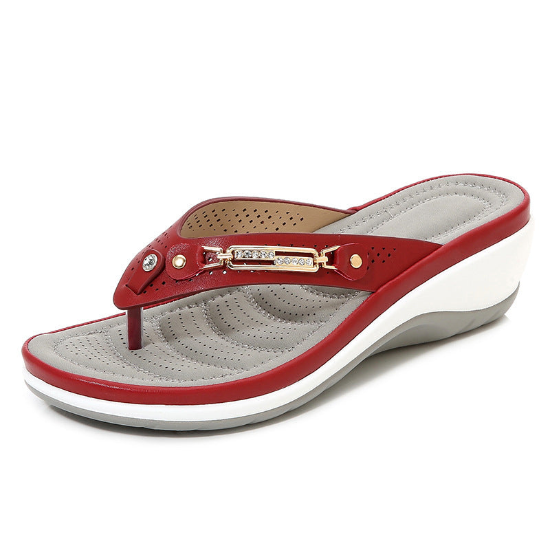 Tongs à coussin souple pour soutien de la voûte plantaire pour femmes
