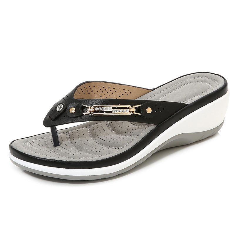 Tongs à coussin souple pour soutien de la voûte plantaire pour femmes