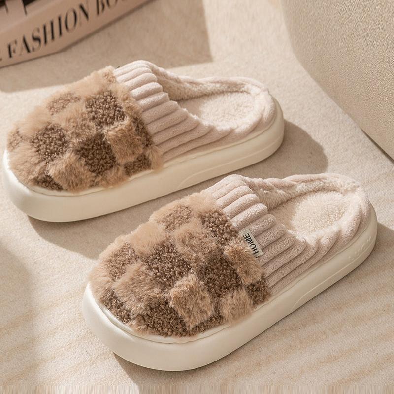 Pantoufles en cachemire douces avec semelle antidérapante