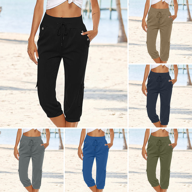 Pantalon Cargo Ă  Cordon de Serrage pour Femmes
