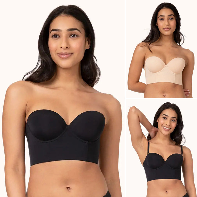 Soutien-gorge sans bretelles Ă  dos bas