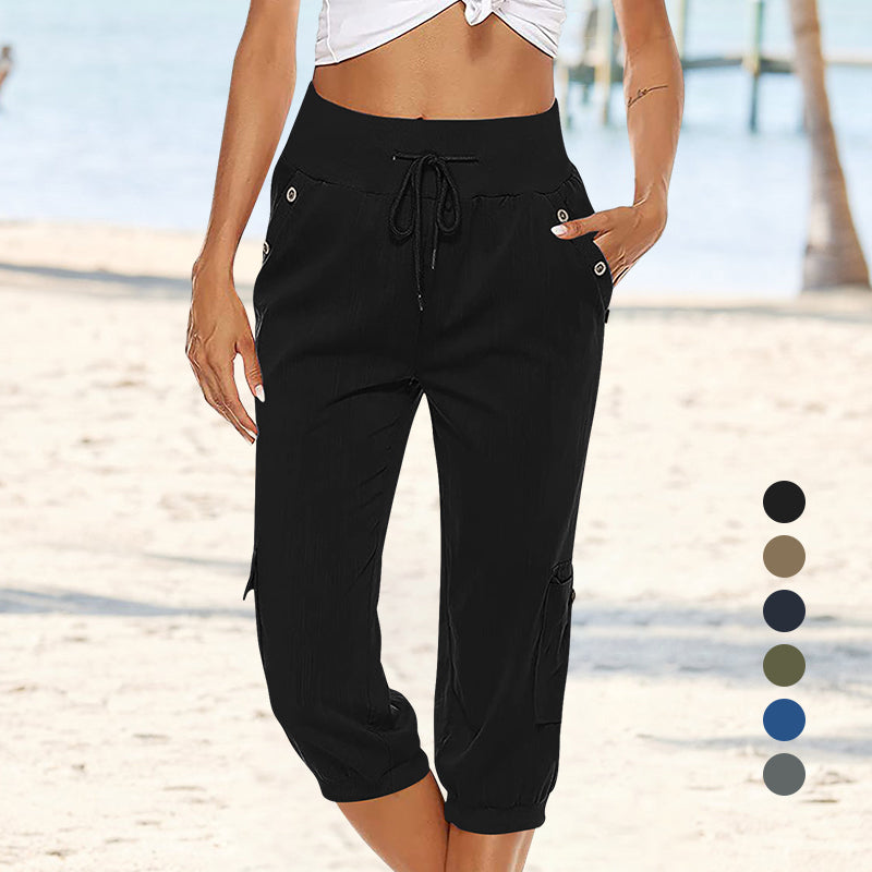 Pantalon Cargo Ă  Cordon de Serrage pour Femmes