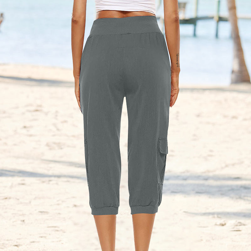 Pantalon Cargo Ă  Cordon de Serrage pour Femmes