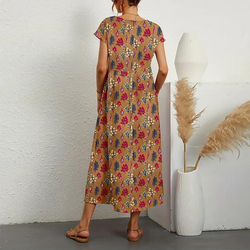 Robe d'été ample imprimée pour dames