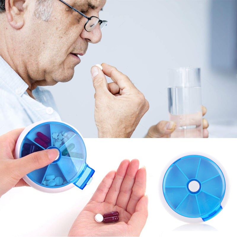 Pilulier Rond Portable Hebdomadaire