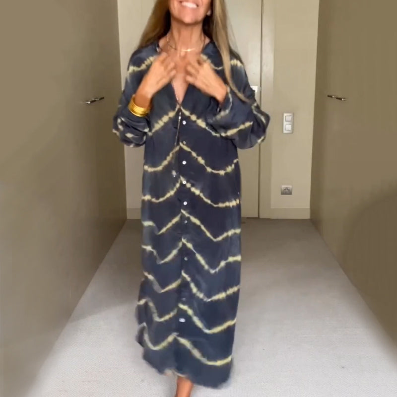 Robe rayée à manches longues